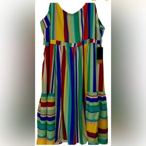 NWT Maree Pour Toi Brenda Stripe Midi 20